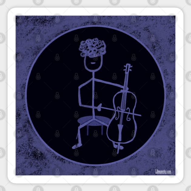 Stick Figure Cello Player Sticker by ngiammarco